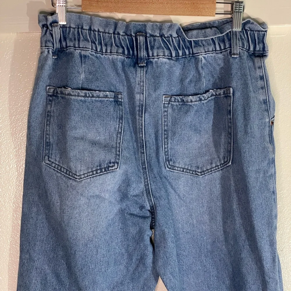 Forever 21 L High Rise Paper bag Straight Leg Mom Jeans - Picture 7 of 11